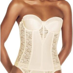 Dominique Colette Lace Corset Bridal Longline Bra Torsolette in Ivory, 38C